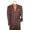 Extrema by Zanetti Brown/Rust Windowpanes Super 140's Wool Suit